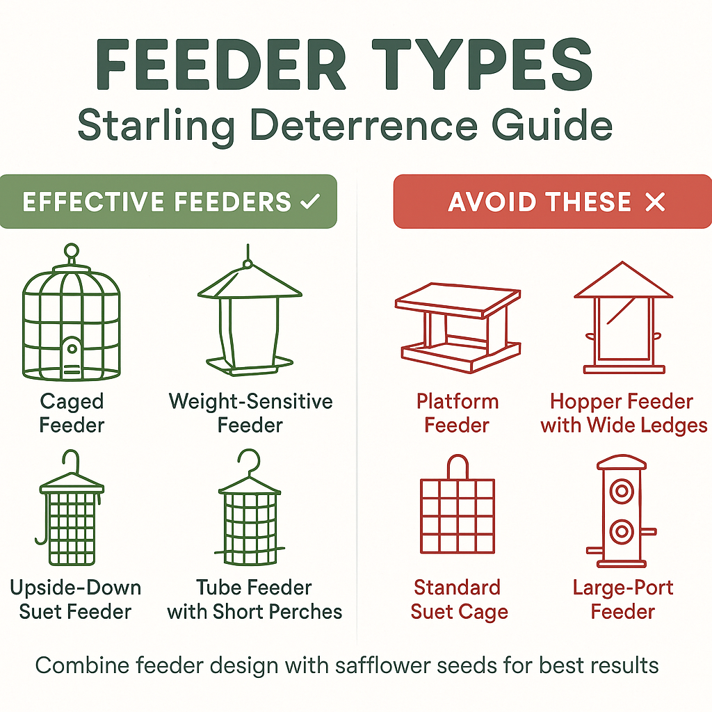how do I get rid of starlings at my bird feeders