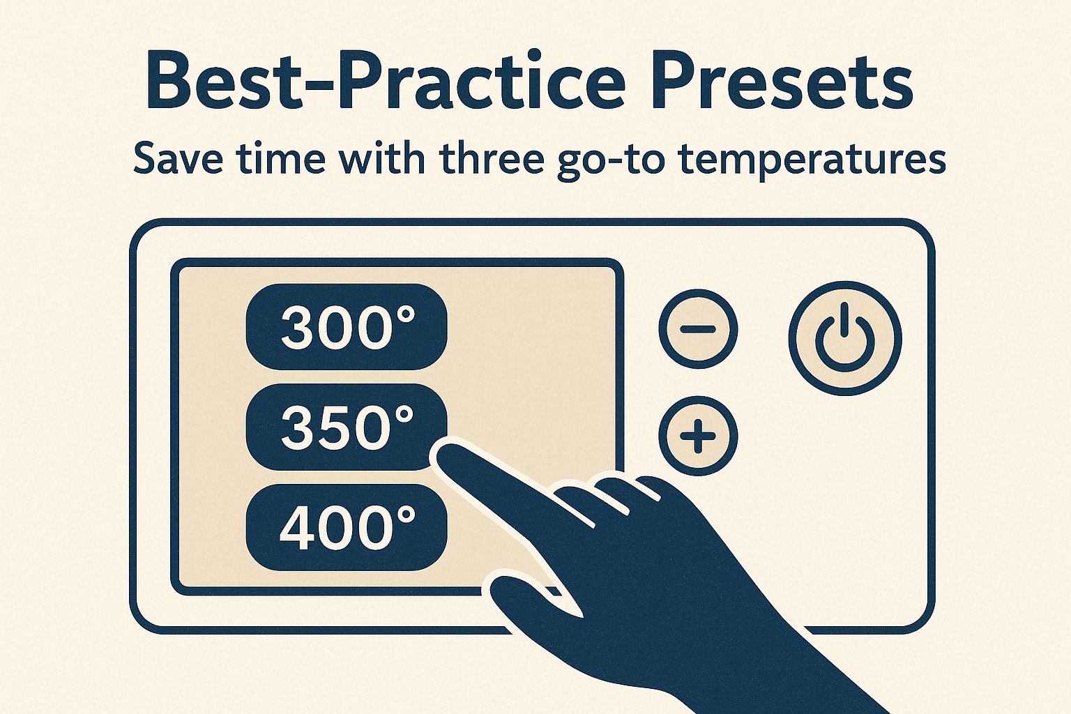 Illustration for: Best-Practice Presets: Save time with three go-to temperatures