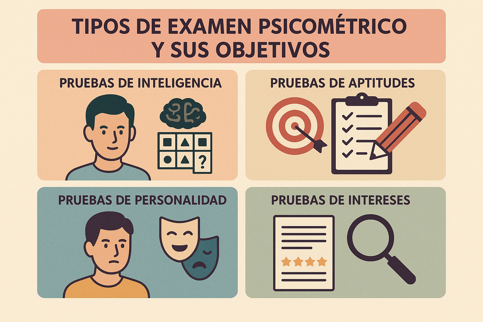 Illustration for: Tipos de Examen Psicométrico y sus Objetivos