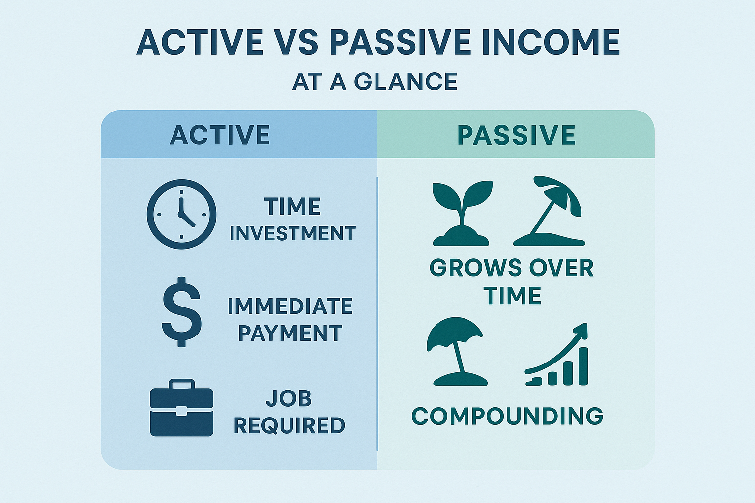 Active vs Passive Income at a Glance