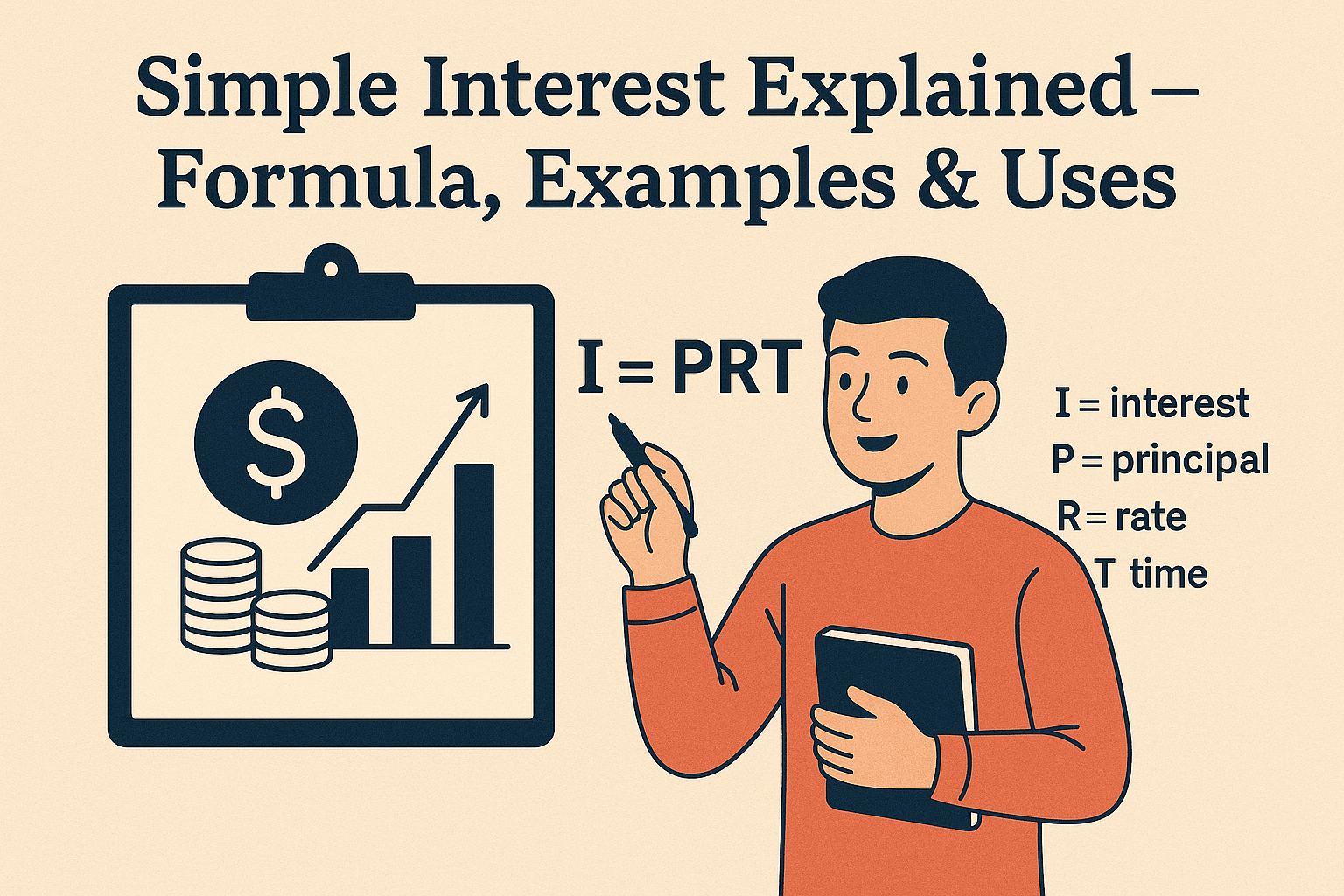 Illustration for: Simple Interest Explained – Formula, Examples & Uses