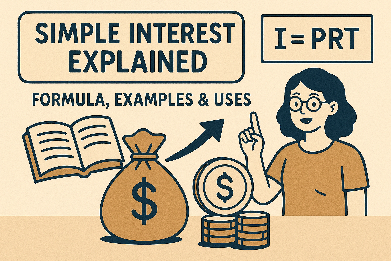 Illustration for: Simple Interest Explained – Formula, Examples & Uses
