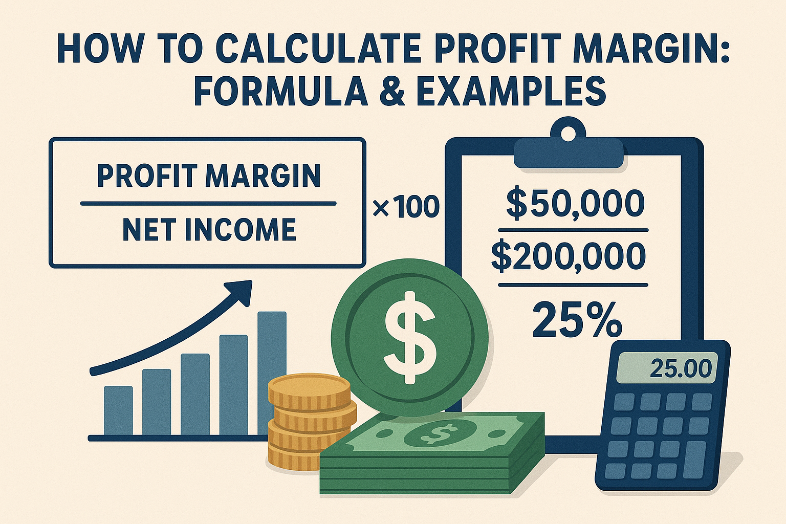 Illustration for: How to Calculate Profit Margin: Formula & Examples