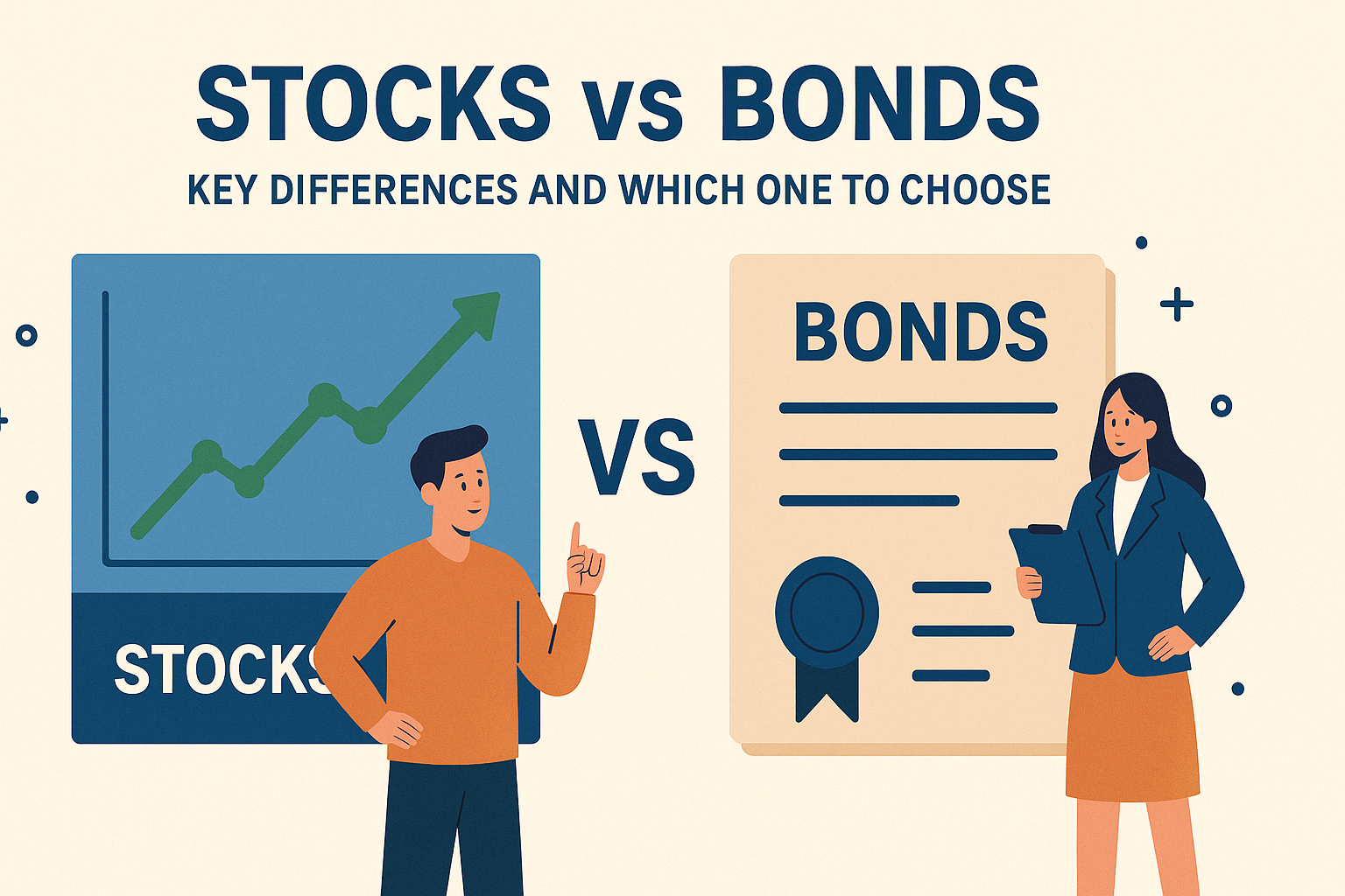 Illustration for: Stocks vs Bonds | Key Differences and Which One to Choose