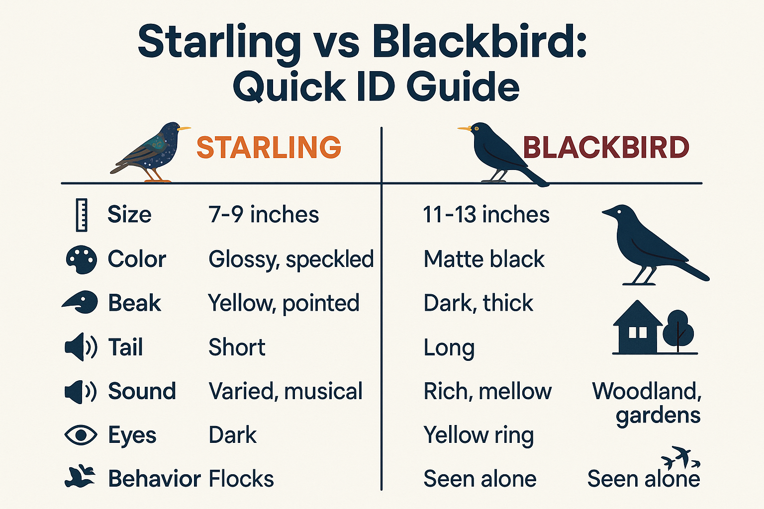 Understanding what is the difference between a starling and blackbirds is essential for accurate bird identification, especially in North America where multiple dark-plumaged species coexist