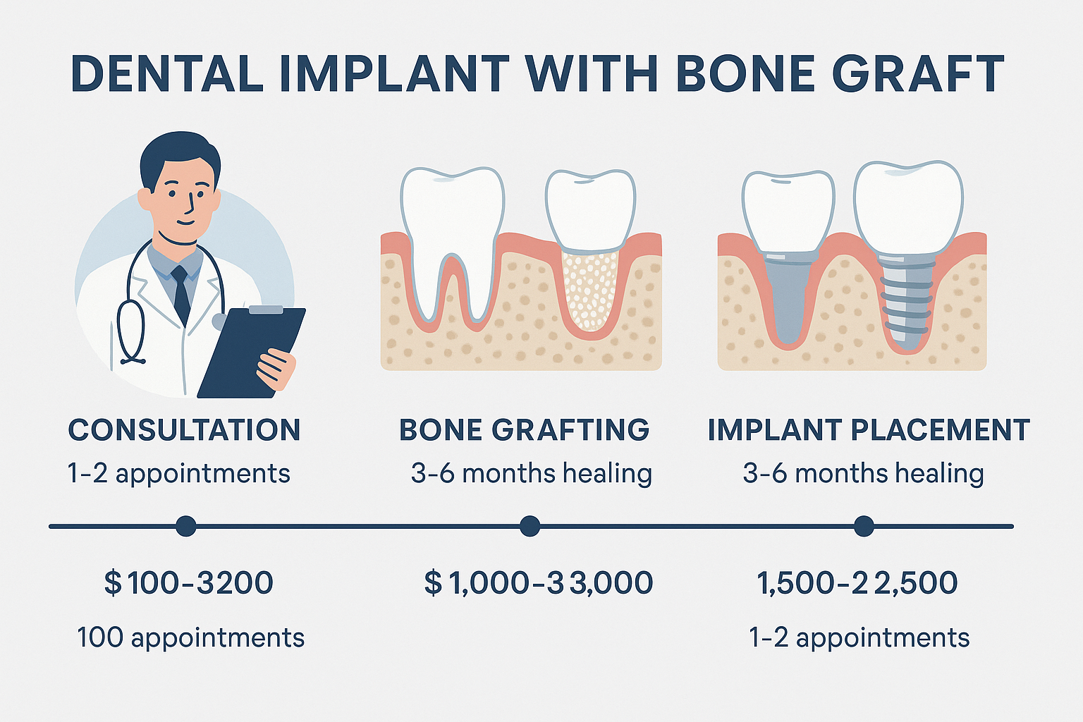 The Complete Guide to the Cost of 2 Dental Implants with Bone Grafting in 2025