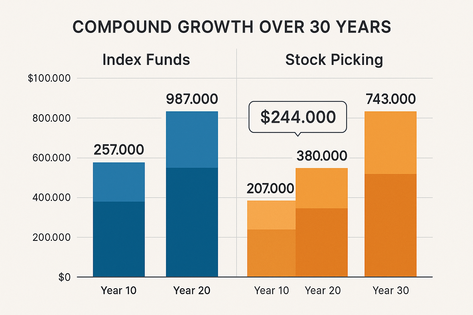 Index Funds vs Stock Picking: Real-World Example: Sarah vs Michael