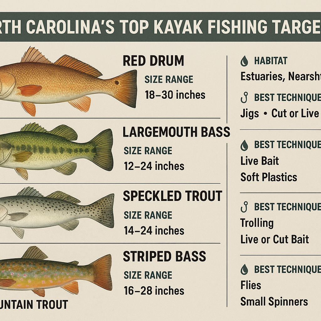 Create a species identification guide showing North Carolin